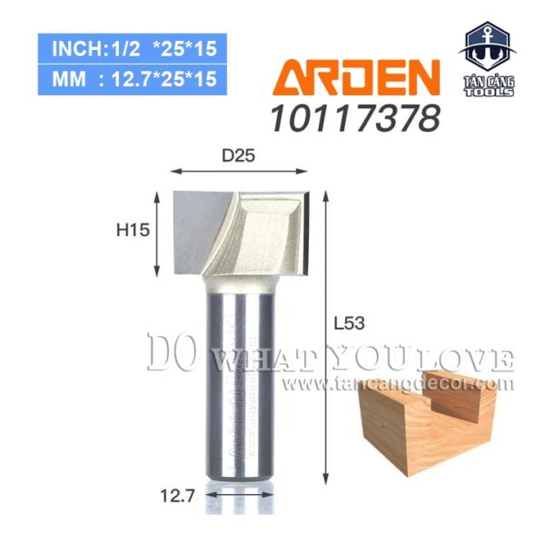 Mũi Router Arden Lấy Nền 25 x 15 mm Cốt 12.7 mm Arden 0117