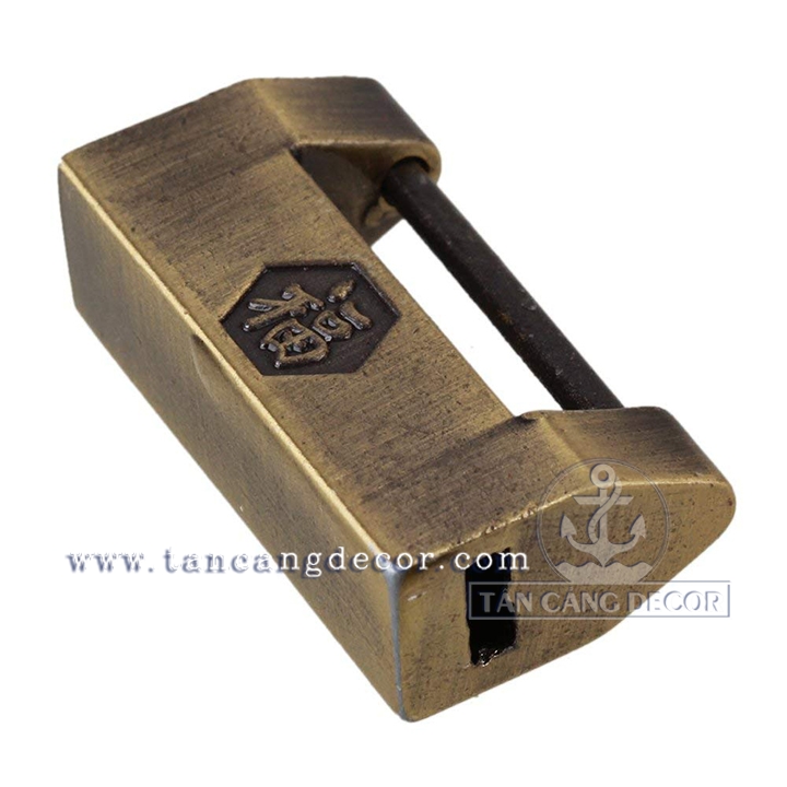 Ổ khóa 28 mạ đồng giả cổ - KT: 3.1cm - Ảnh 2