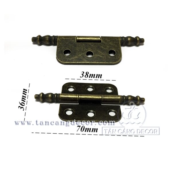 2 Bản lề gập 16 Cổ Điển Màu Đồng Sẫm – KT:7cm