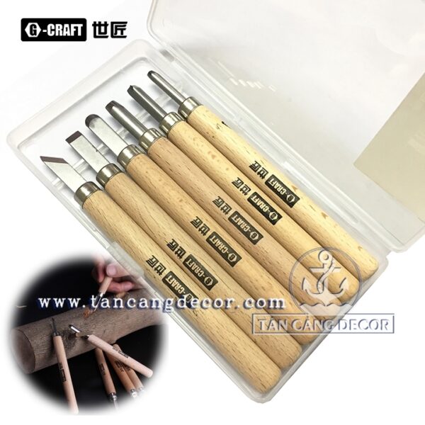 Bộ 6 Dao Tiện, Khắc Gỗ Hợp Kim