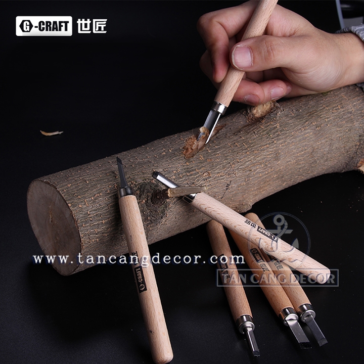 Bộ 6 Dao Tiện, Khắc Gỗ Hợp Kim - Ảnh 3