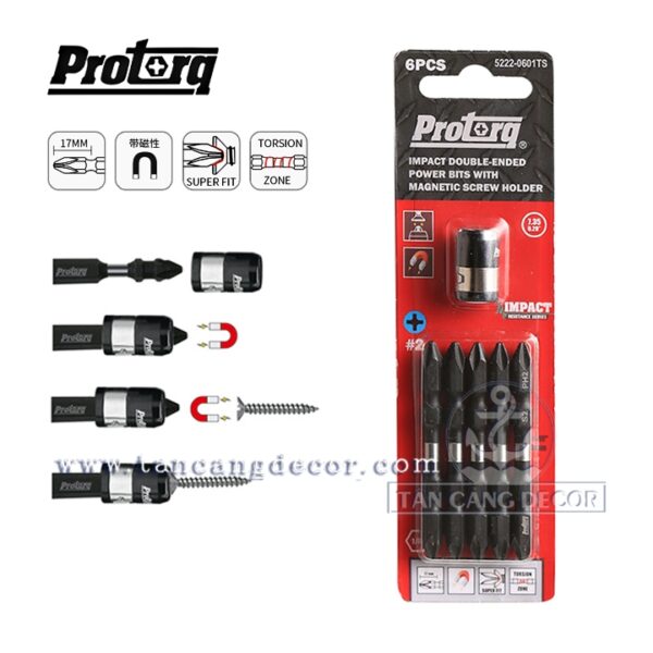 Bộ 5 Mũi Bắt Vít ProTorq 65mm -Vòng Nam Châm Tới Hạn IMPACT DOUBLE