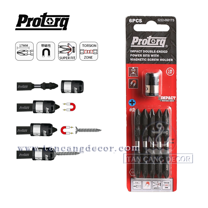Bộ 5 Mũi Bắt Vít ProTorq 65mm -Vòng Nam Châm Tới Hạn IMPACT DOUBLE