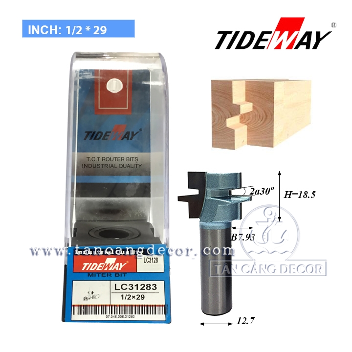 Mũi Router TideWay Ghép Ván Hình Nhân Cốt 12.7mm