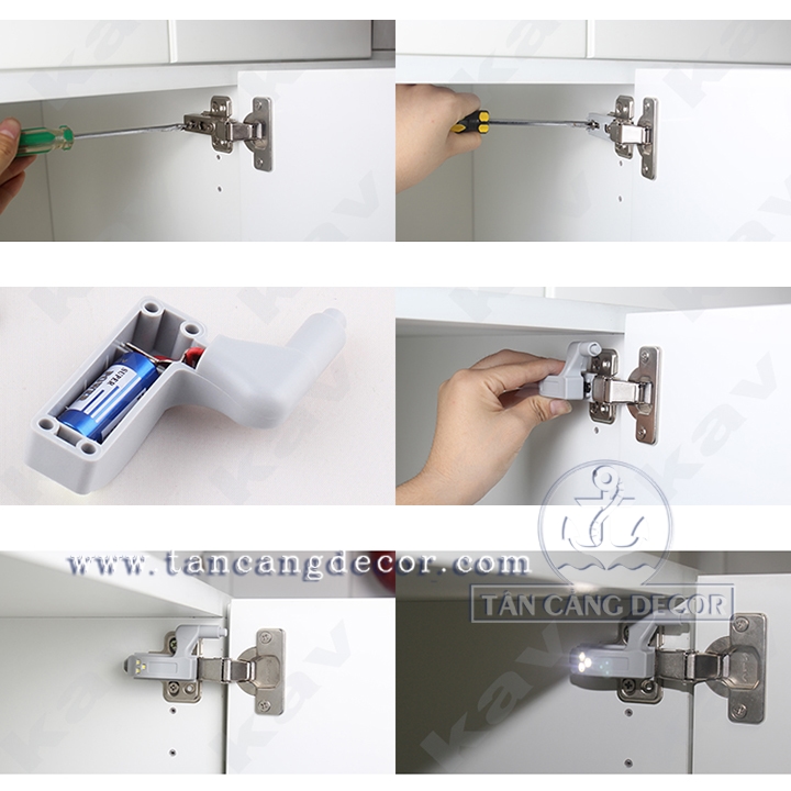 Đèn Led Bản Lề Bật Tủ - Ánh Sáng Trắng - Ảnh 8