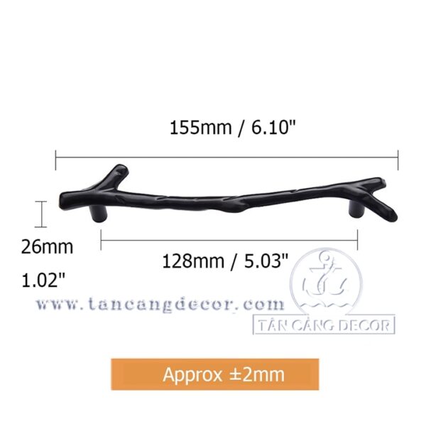 Tay nắm 33 nhánh cây lớn màu đen – KT: 15.5cm