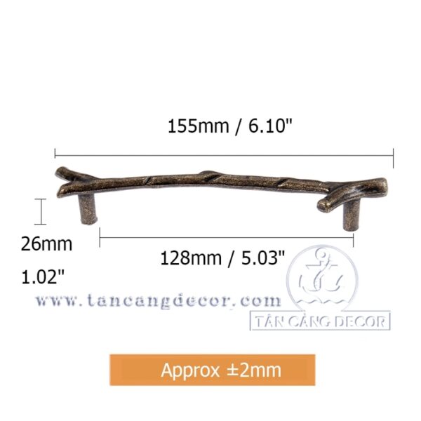 Tay nắm 34 nhánh cây lớn cổ điển – KT: 15.5cm