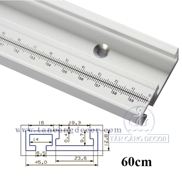 Thanh ray trượt bàn cưa 60 cm in thước đo