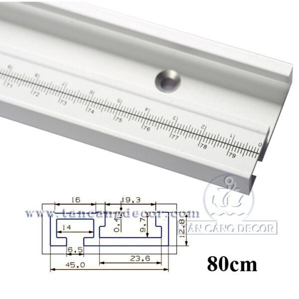 Thanh ray trượt bàn cưa 80 cm in thước đo