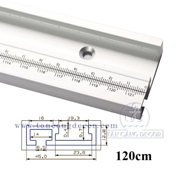 Thanh ray trượt bàn cưa 122 cm in thước đo