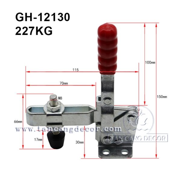 Sập mỏ cò dạng vuông góc loại 18cm