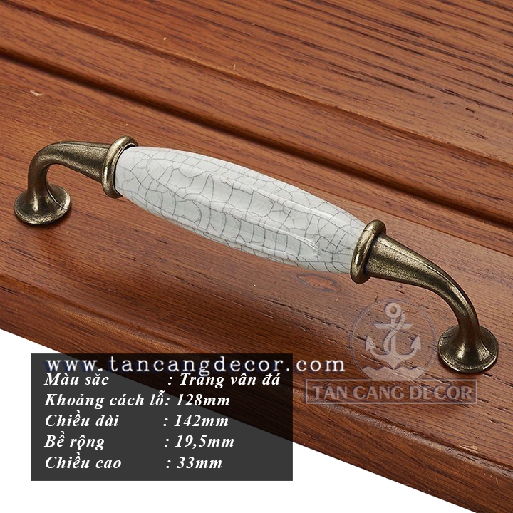 Tay Nắm Sứ Cổ Điển 36 - KT : 14.2cm