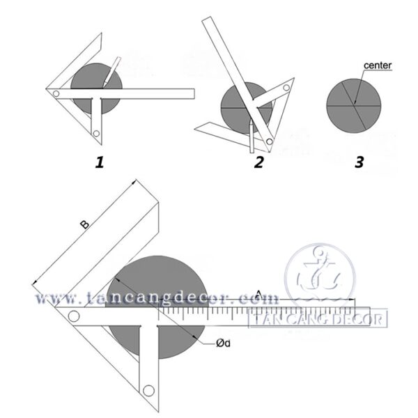 Thước Vuông Đo Tâm 200 x 150 mm - Ảnh 3