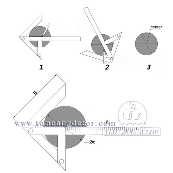 Thước Vuông Đo Tâm 250 x 150 mm - Ảnh 4