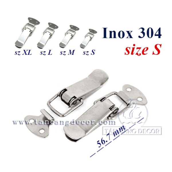 Khóa gài Inox 304 loại trơn Size S 56.7mm