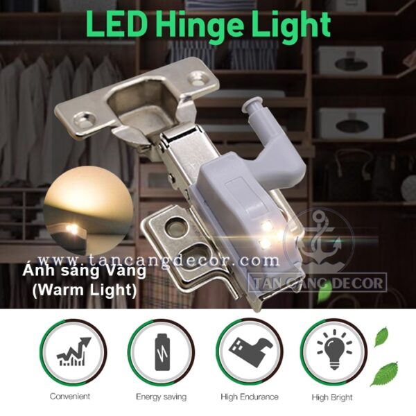 Đèn Led Bản Lề Bật Tủ - Ánh Sáng Vàng