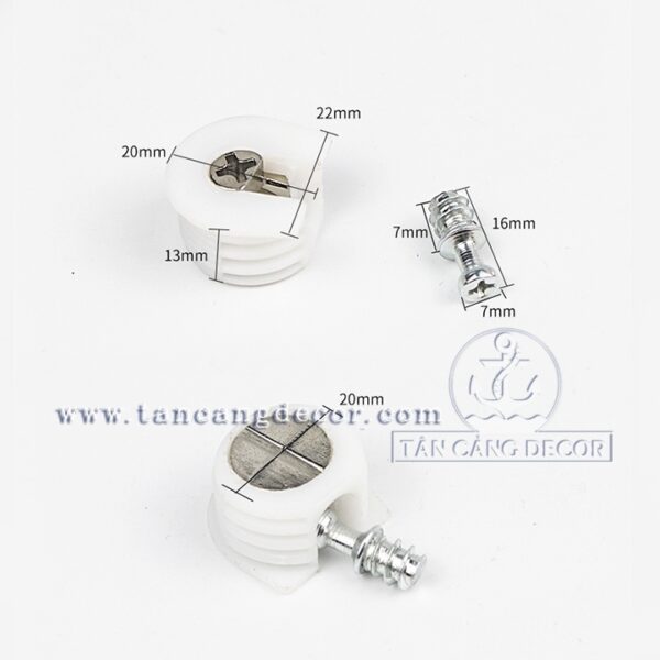 Alternative view of 50 Ốc Cam Liên Kết Dạng Ngắn - Màu Trắng