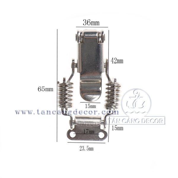 Alternative view of Khóa Gài Inox 304 Loại Trơn Dạng Lò Xo Size S – KT :5.8 cm