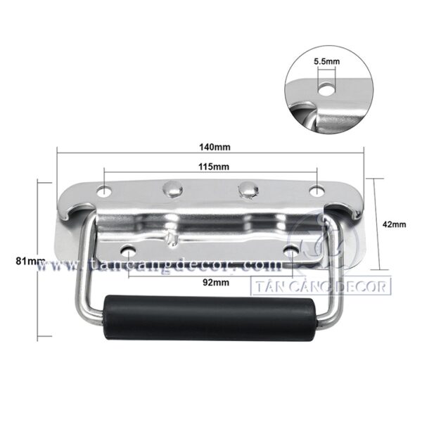 Alternative view of Tay kéo 140mm Inox 304
