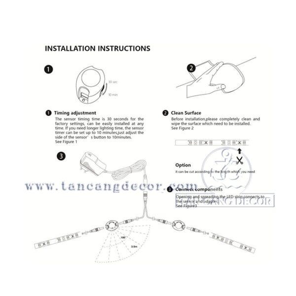 Đèn led đơn cảm biến nhiệt + hẹn giờ tự động - Ảnh 5