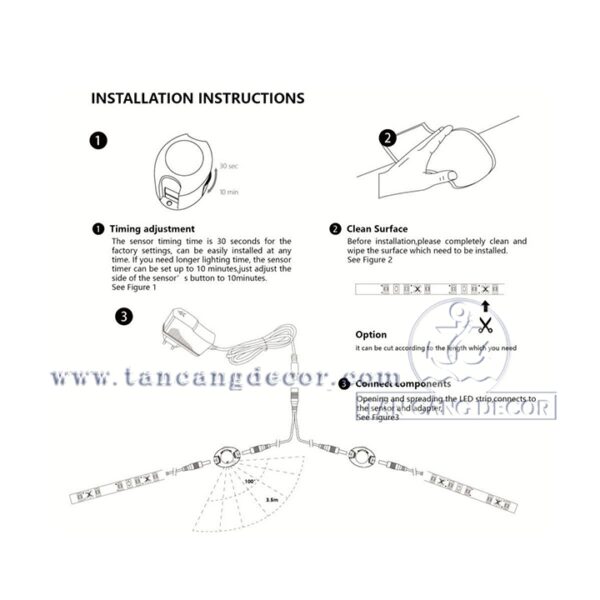 Đèn led đôi cảm biến nhiệt + hẹn giờ tự động - Ảnh 4