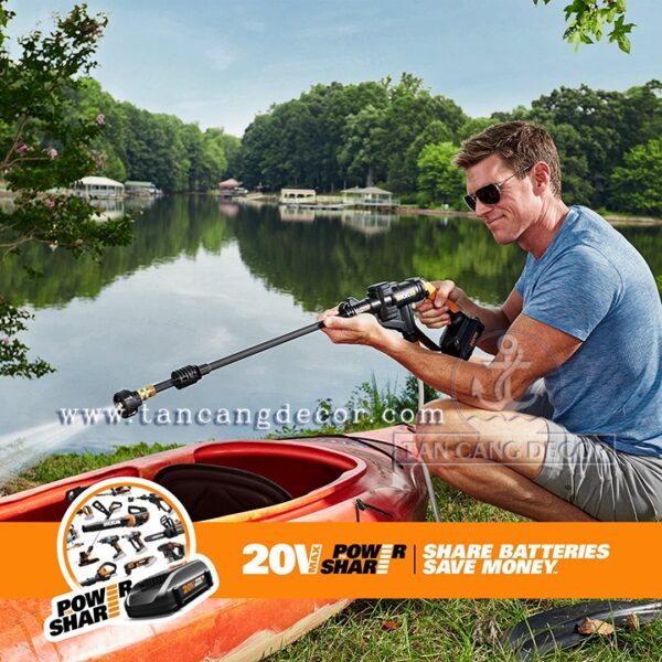 Máy Xịt Áp Lực Pin WORX HYDROSHOT WG629 ( Thân Máy, 1 Pin 2.0Ah, 1 Sạc ) - Ảnh 11