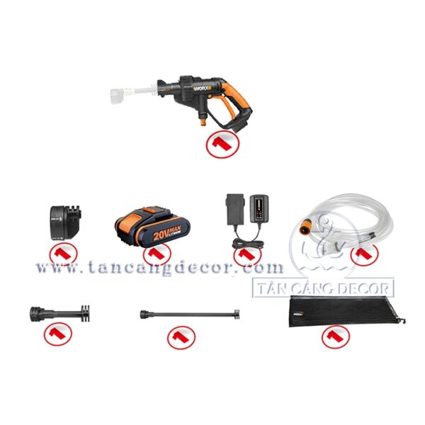 Alternative view of Máy Xịt Áp Lực Pin WORX HYDROSHOT WG629 ( Thân Máy, 1 Pin 2.0Ah, 1 Sạc )