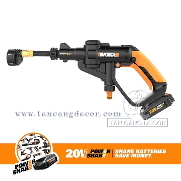 Máy Xịt Áp Lực Pin WORX HYDROSHOT WG629 ( Thân Máy, 1 Pin 2.0Ah, 1 Sạc ) - Ảnh 7