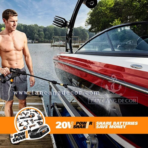 Máy Xịt Áp Lực Pin WORX HYDROSHOT WG629 ( Thân Máy, 1 Pin 2.0Ah, 1 Sạc ) - Ảnh 8