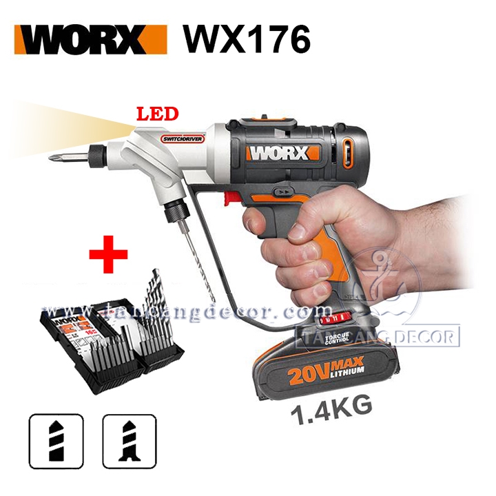 Máy Khoan, Bắt Vít Pin Đa Năng 20V Worx WX176