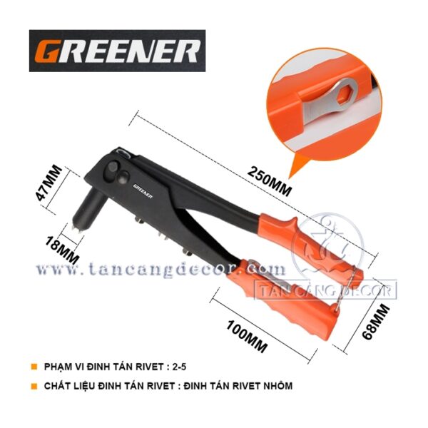 Kìm rút riveter nhôm GREENER