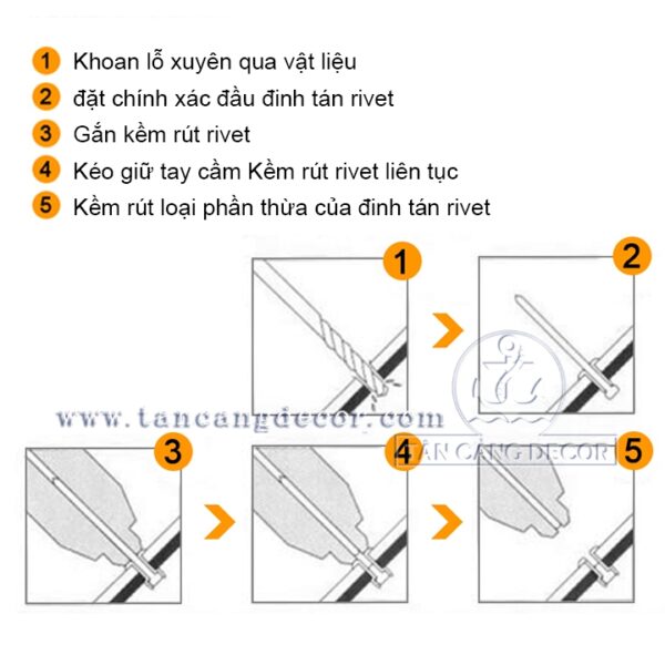 Kìm rút riveter inox 16 inches GREENER có bình chứa - Ảnh 9