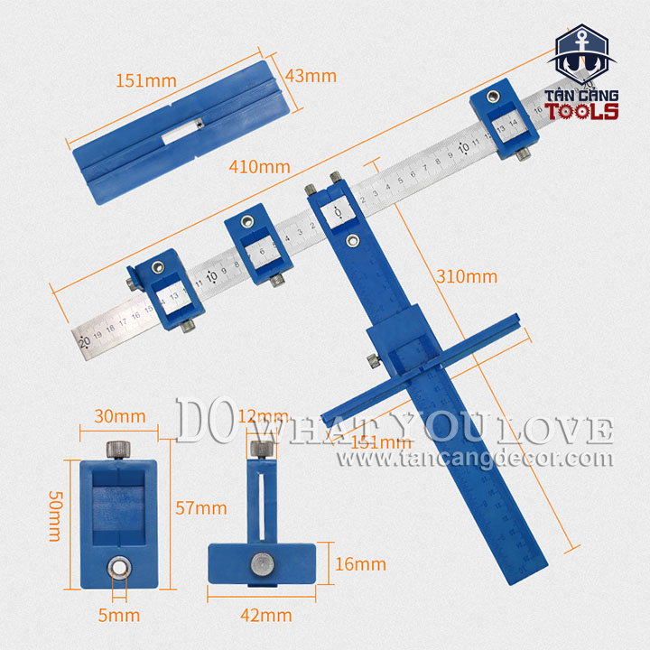 Bộ Cữ Định Vị Lắp Tay Nắm Nhựa Cứng - Thép - Ảnh 3