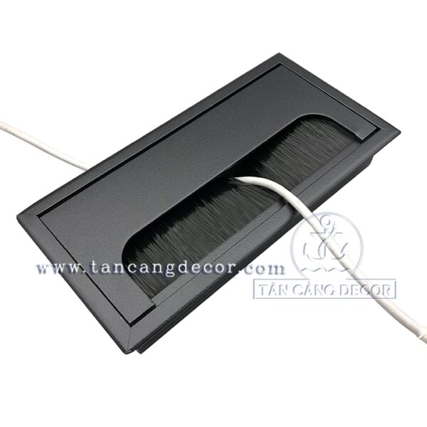 Bộ Nhôm Đi Dây Điện Mặt Bàn KT :16 x 8 cm Màu Đen