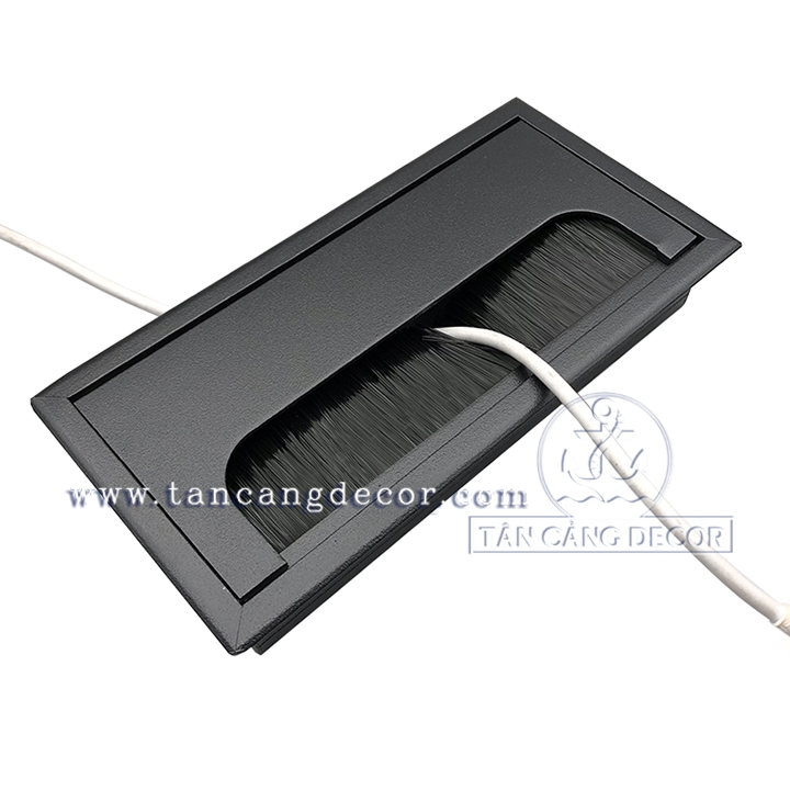 Bộ Nhôm Đi Dây Điện Mặt Bàn KT :16 x 8 cm Màu Đen
