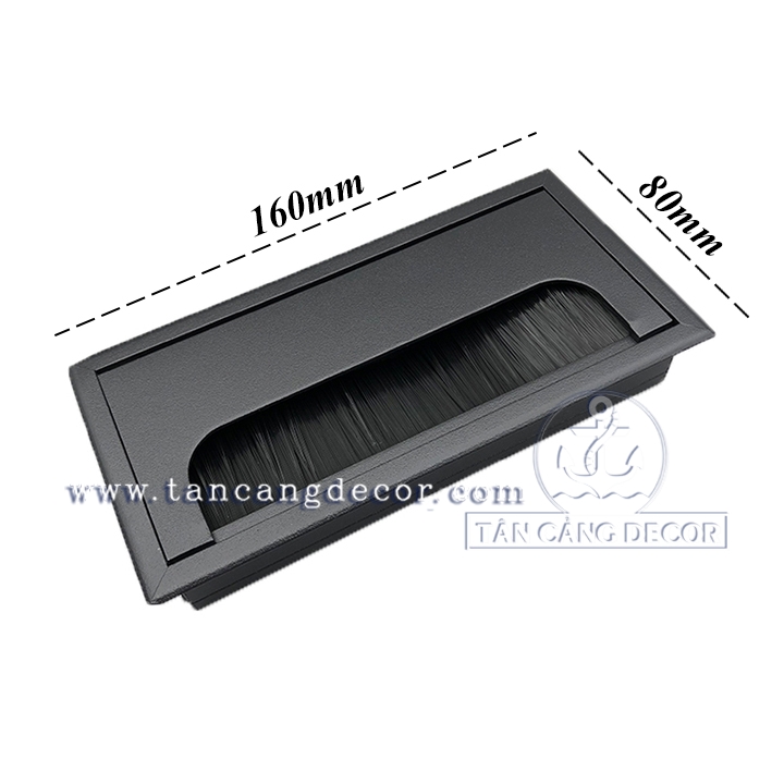 Bộ Nhôm Đi Dây Điện Mặt Bàn KT :16 x 8 cm Màu Đen - Ảnh 3