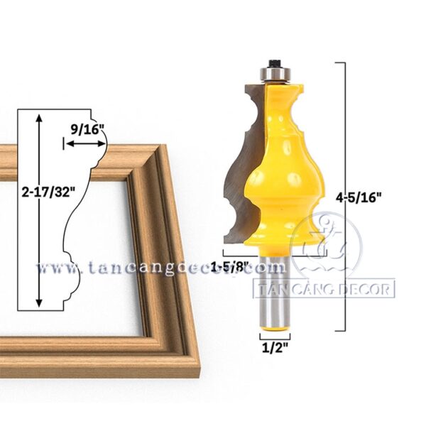 Mũi Router Đánh Phào Chỉ Mẫu Châu Âu 12.7 mm