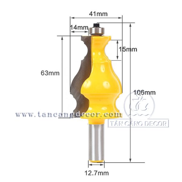 Alternative view of Mũi Router Đánh Phào Chỉ Mẫu Châu Âu 12.7 mm