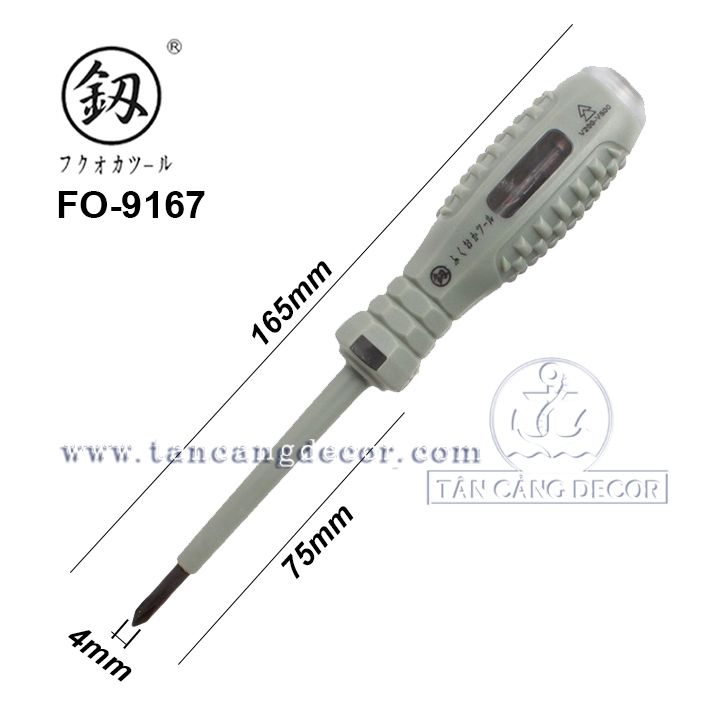 Bút Thử Điện Đầu 4 Cạnh Fukuoka Chống Va Đập F0-9167