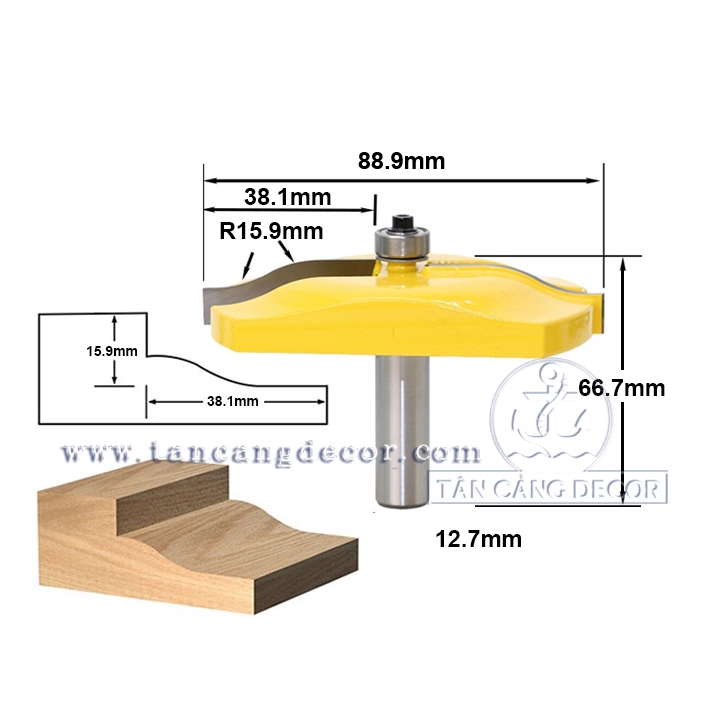 Mũi Router Đánh Pano Tủ Cánh Đơn Cốt 12.7 mm