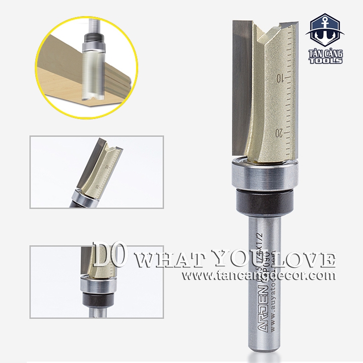Mũi Router Arden Phay Thẳng bi trên 12.7 x 19 mm Cốt 6.35 mm Arden 0217 - Ảnh 4