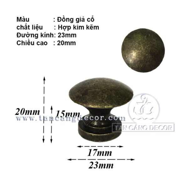 Tay Nắm 40 Tròn Cổ Điển - KT: 2.3cm