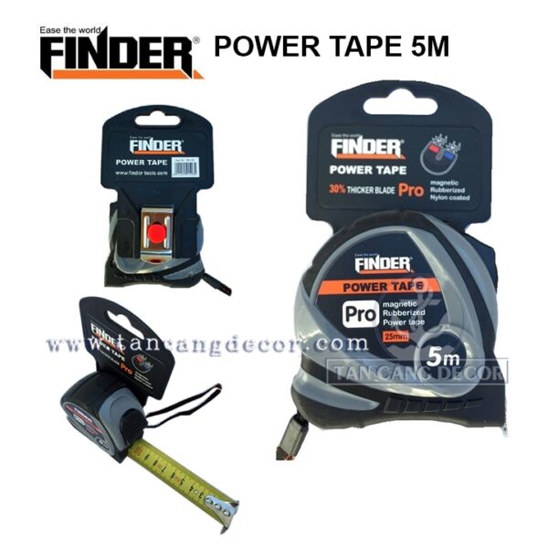Thước Cuộn Thép 5 M Finder Có Tích Hợp Nam Châm