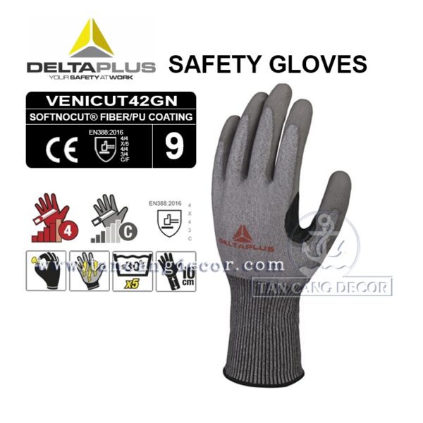 Găng Tay Chống Cắt Delta Plus Venicut42GN Cấp Độ 8