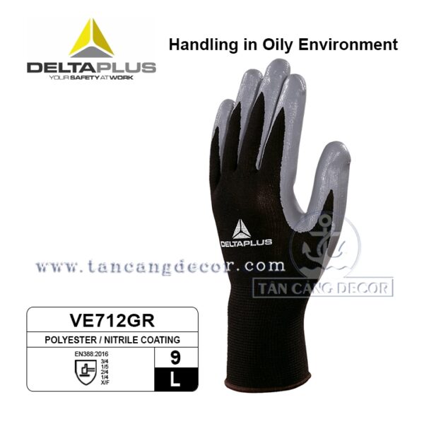 Găng Tay Chống Trơn Delta Plus VE712GR