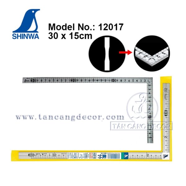 Thước Eke Vuông 30 x 15 cm Shinwa 12017