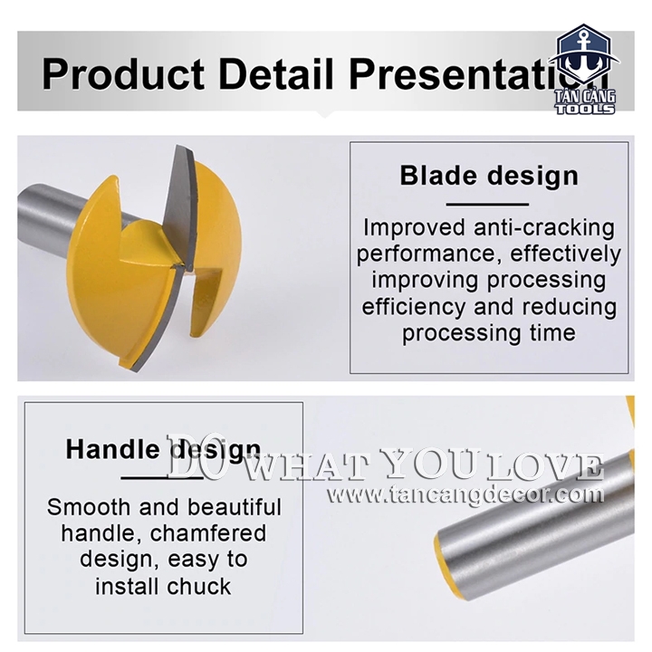 Mũi Router Đánh Pano Cung Tròn Bản 44 mm Cốt 12.7 mm - Ảnh 7