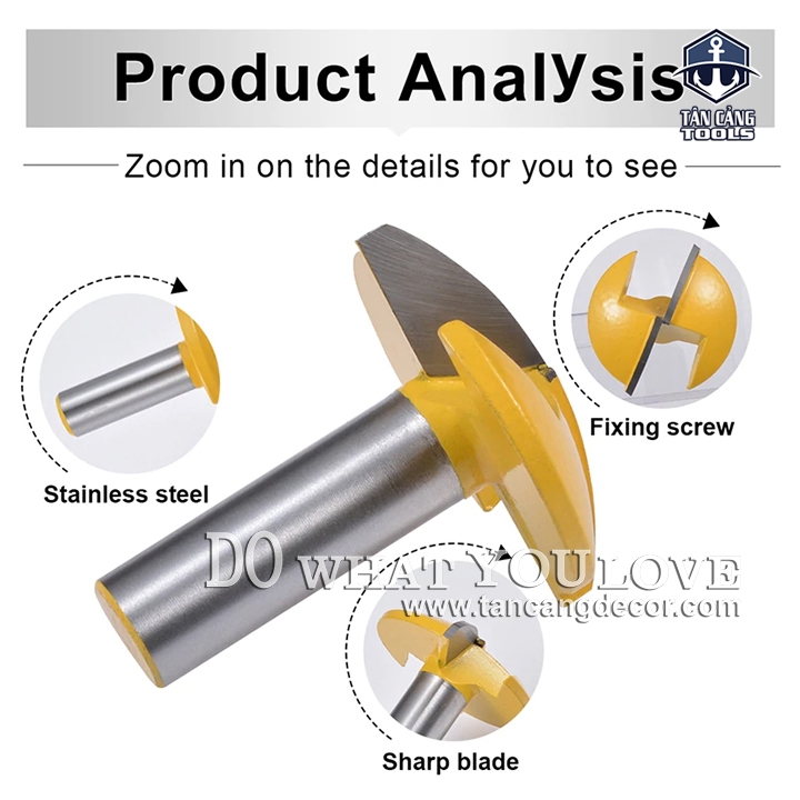 Mũi Router Đánh Pano Cung Tròn Bản 44 mm Cốt 12.7 mm - Ảnh 8