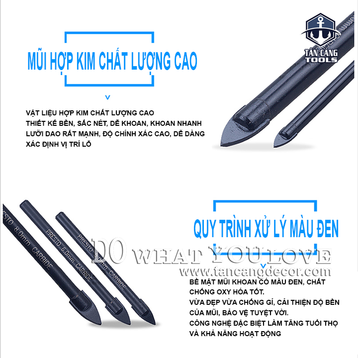 Mũi Khoan Gạch Men, Kính Presto 6 x 65 mm - Ảnh 4