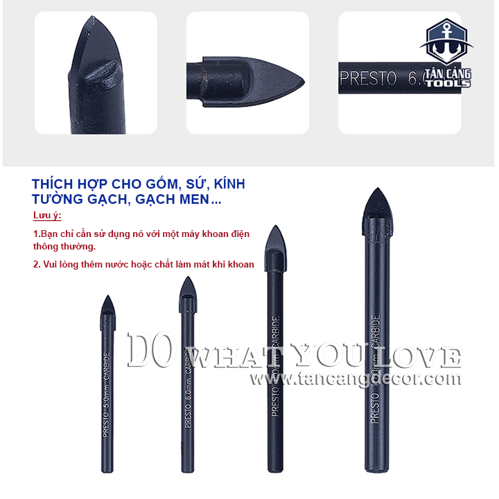 Mũi Khoan Gạch Men, Kính Presto 10 x 90 mm - Ảnh 6